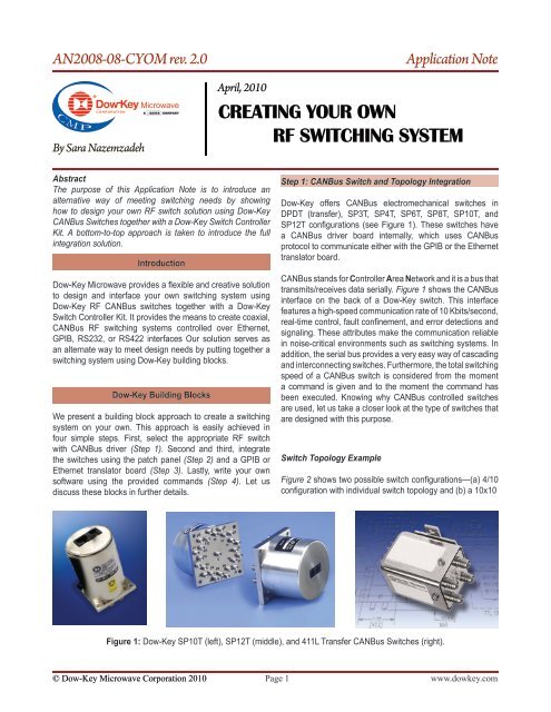 creating your own rf switching system - DowKey Microwave