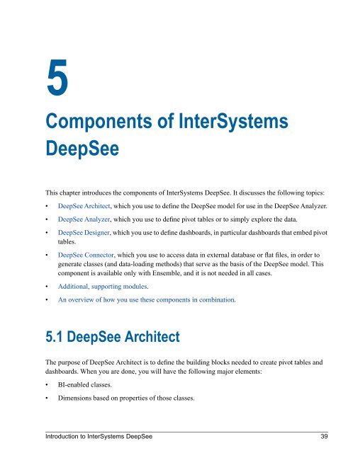 Introduction to InterSystems DeepSee - InterSystems Documentation