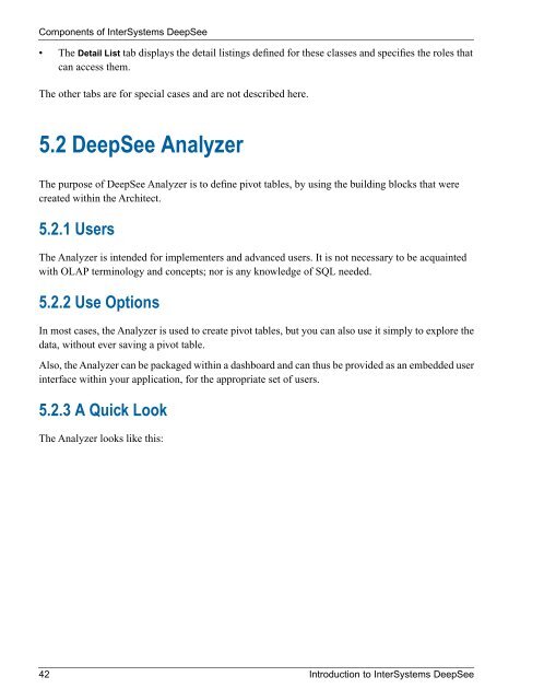 Introduction to InterSystems DeepSee - InterSystems Documentation