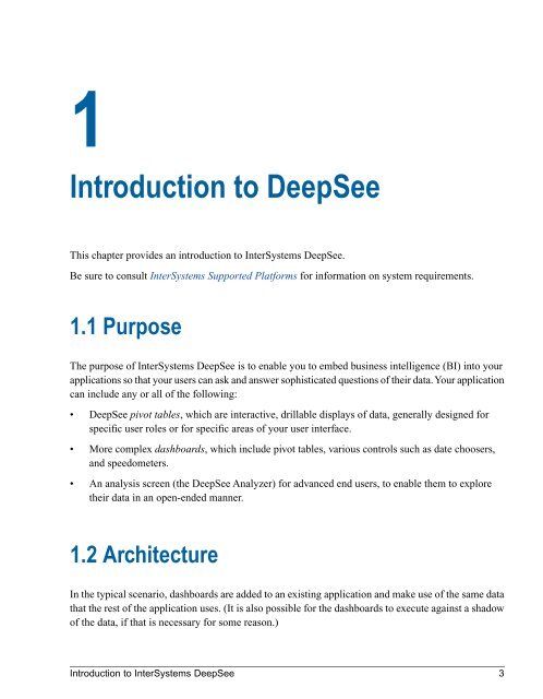 Introduction to InterSystems DeepSee - InterSystems Documentation