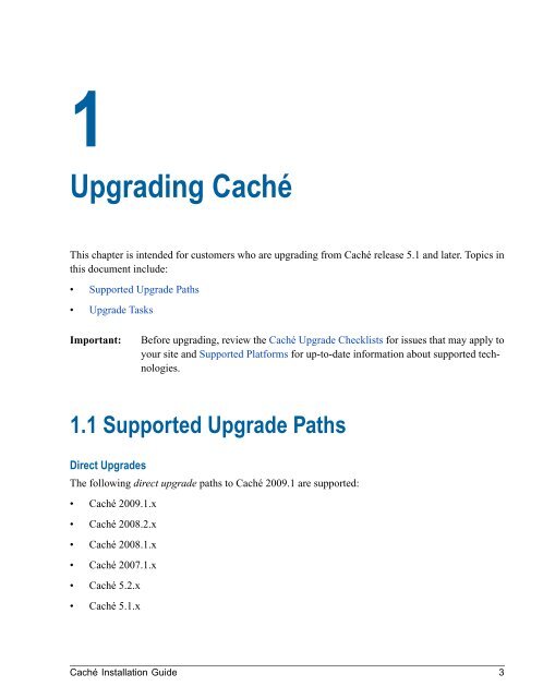 Caché Installation Guide - InterSystems Documentation