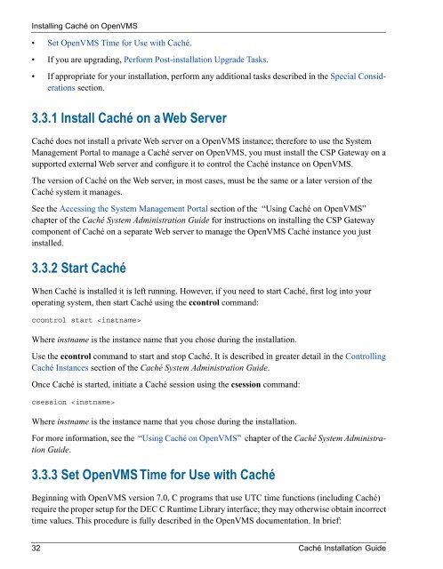 Caché Installation Guide - InterSystems Documentation