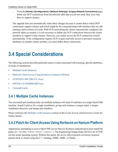 Caché Installation Guide - InterSystems Documentation