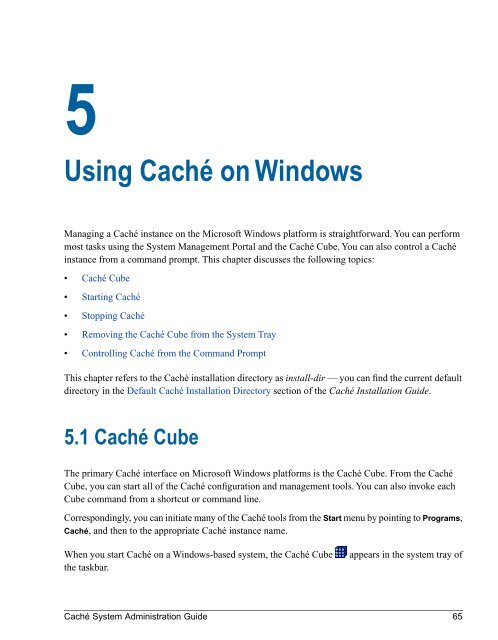 Caché System Administration Guide - InterSystems Documentation