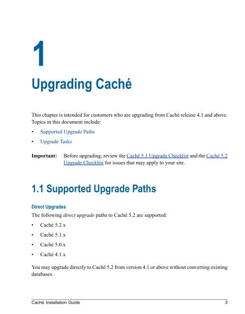 Caché Installation Guide - InterSystems Documentation