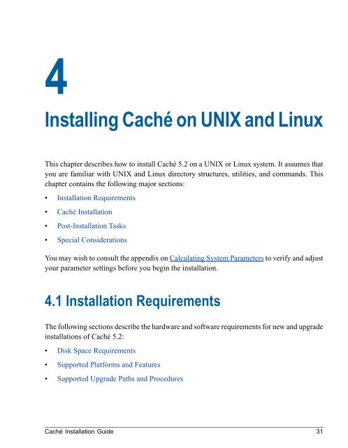 Caché Installation Guide - InterSystems Documentation