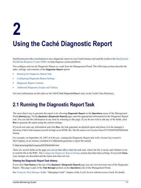 Caché Monitoring Guide - InterSystems Documentation