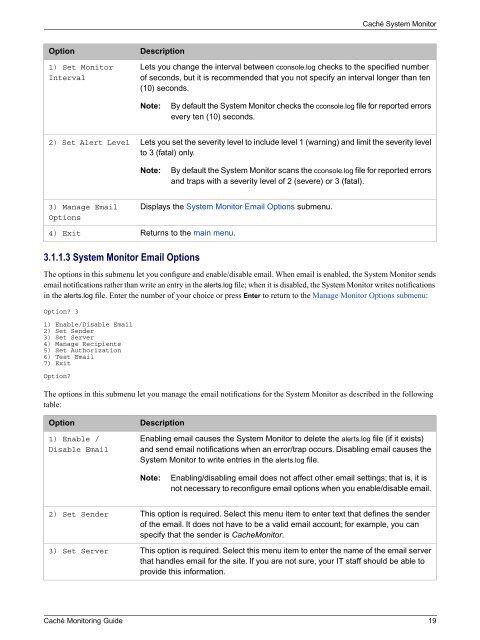 Caché Monitoring Guide - InterSystems Documentation