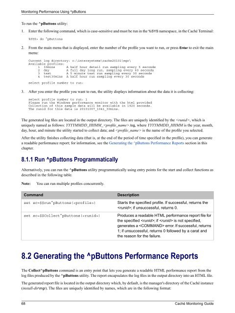 Caché Monitoring Guide - InterSystems Documentation