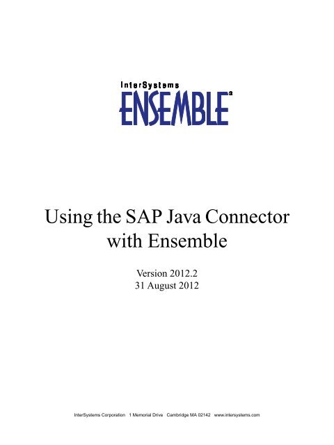 Using the SAP Java Connector with Ensemble - InterSystems ...