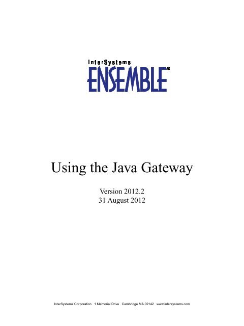 Using the Java Gateway in a Production - InterSystems Documentation
