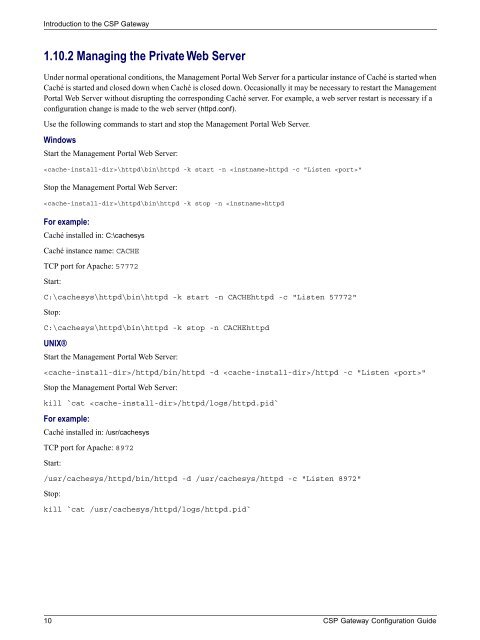 CSP Gateway Configuration Guide - InterSystems Documentation