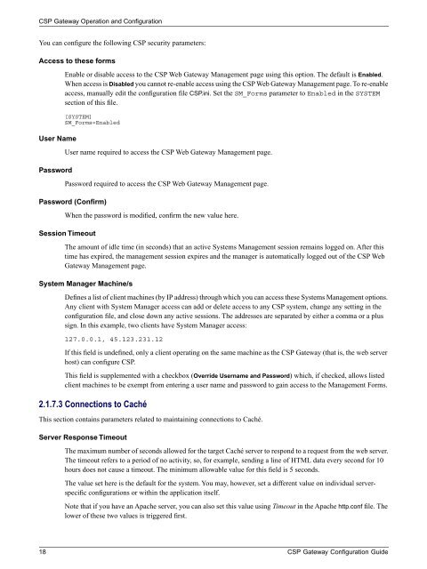 CSP Gateway Configuration Guide - InterSystems Documentation