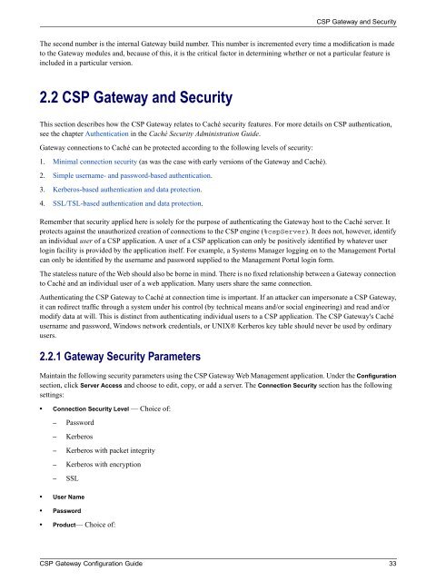 CSP Gateway Configuration Guide - InterSystems Documentation