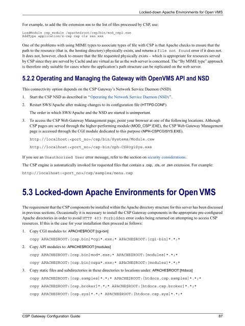 CSP Gateway Configuration Guide - InterSystems Documentation