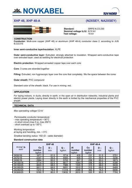XHP 48, XHP 48-A (N2XSEY, NA2XSEY) - Novkabel