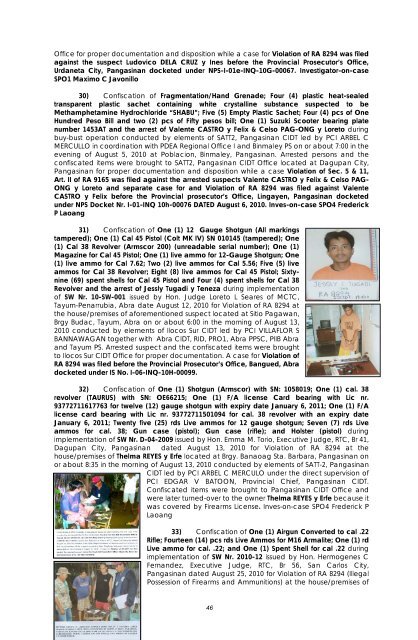 December 2010 Accomplishment Report - CIDG - Philippine ...