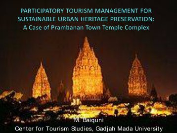 PARTICIPATORY TOURISM MANAGEMENT FOR SUSTAINABLE URBAN HERITAGE ...