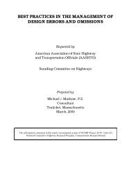 Best Practices in the Management of Design Errors - AASHTO ...