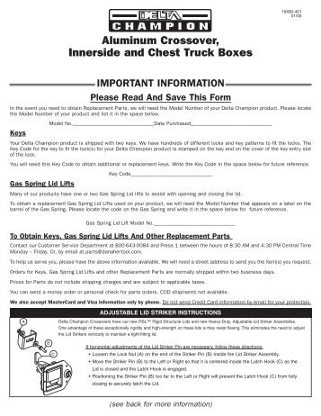 Aluminum Crossover, Innerside and Chest Truck Boxes - Delta