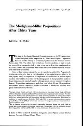 The Modigliani-Miller Propositions After Thirty Years