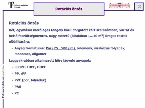 Extrúziós fúvás - BME - Polimertechnika Tanszék - Budapesti ...