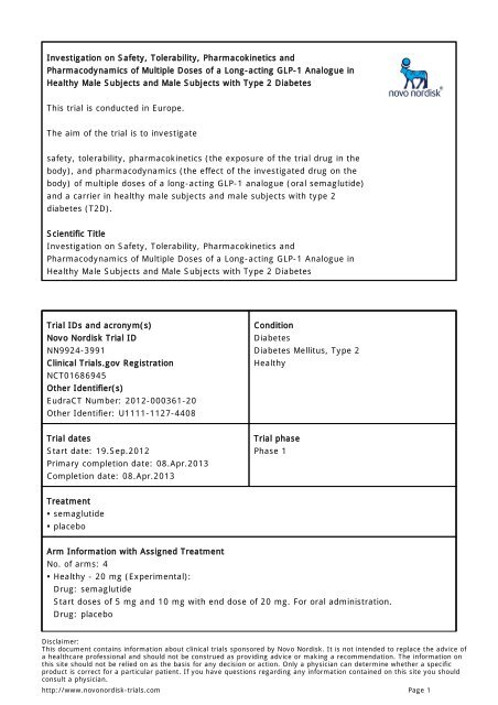 novo nordisk semaglutide clinical trials PDF file of registered information