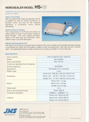 Hemosealer HS-03 & HS-21