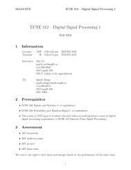 ECSE 512 â Digital Signal Processing 1