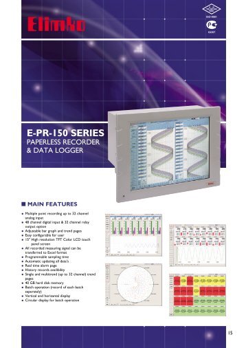 E-PR-150 Series Paperless Recorder & Data Logger - Elimko