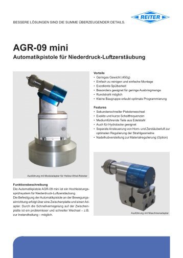 AGR-09 mini Automatikpistole für Niederdruck ... - Reiter-oft.de