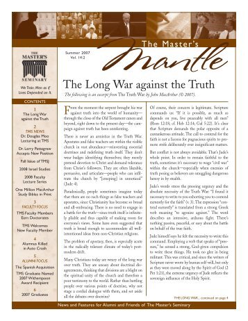 The Long War against the Truth - The Master's Seminary