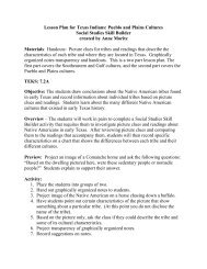 Lesson Plan for Texas Indians: Pueblo and Plains Cultures Social ...