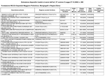 Estrazione dispositivi medici ai sensi dell'art. 57 comma 5 Legge ...