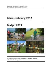 Jahresrechnung 2012 Budget 2013 - Maseltrangen