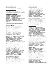 MLB 2007 Spring Training Schedule (PDF) - The Biz of Baseball