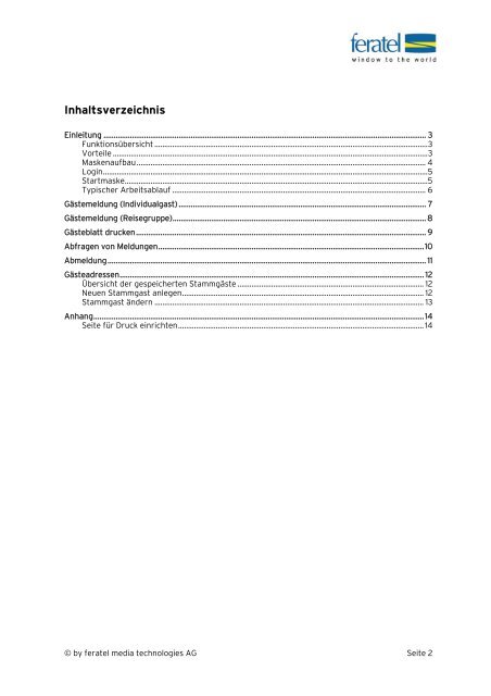 Elektronisches Meldewesen, Handbuch kurze Version - Obergoms