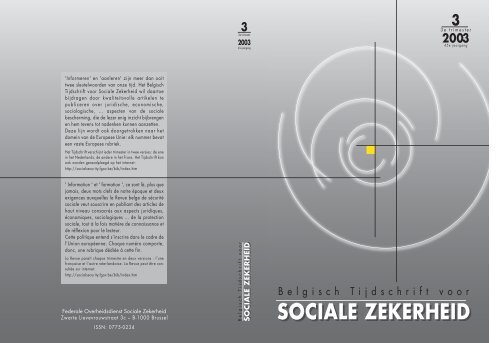 Nummer 3/2003 (.pdf) - FOD Sociale Zekerheid