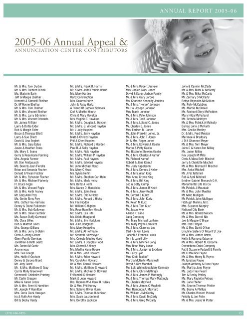 Annual Report 2005-2006 - Owensboro Catholic Schools