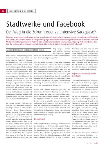 Stadtwerke und Facebook - con|energy unternehmensberatung