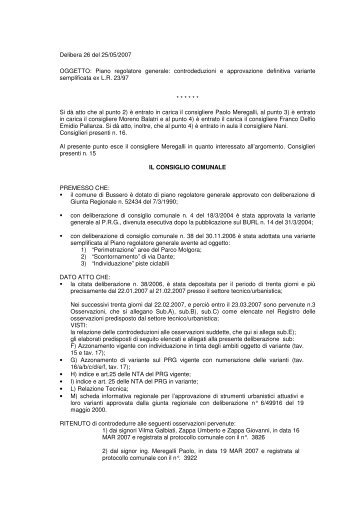 Piano regolatore generale - Comune di Bussero