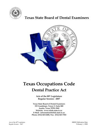Title 3 - Texas State Board of Dental Examiners
