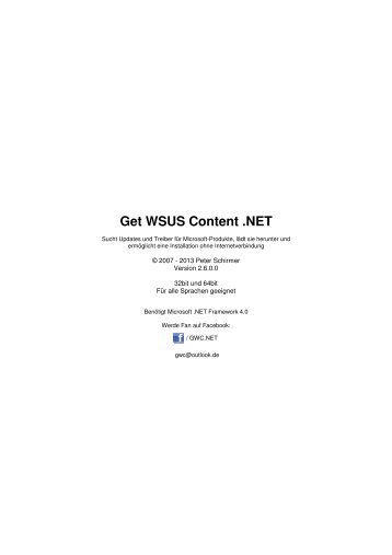 Get WSUS Content .NET - Downloads