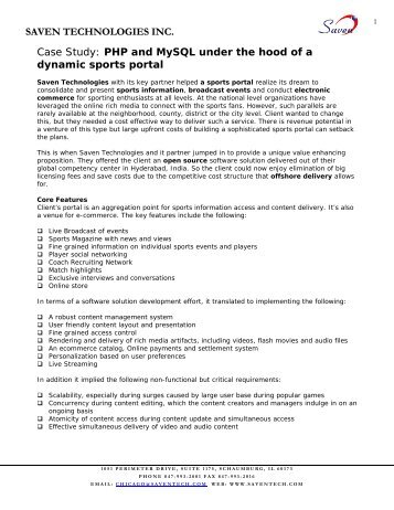 Sports portal - Saven Technologies