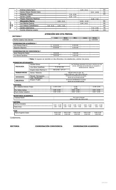 COLEGIO EL MINUTO DE DIOS CALENDARIO âAâ