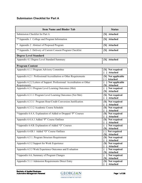 submission checklist for part a - Postsecondary Education Quality ...