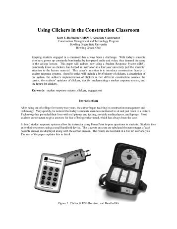 Using Clickers in the Construction Classroom