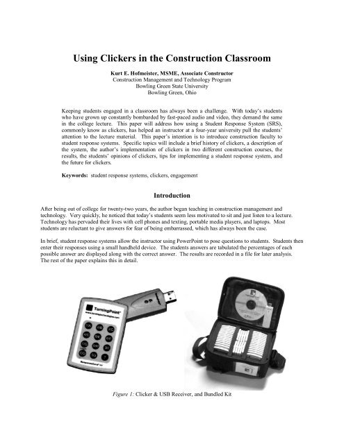 Using Clickers in the Construction Classroom