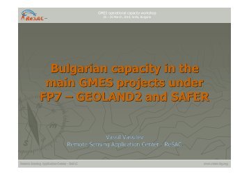 GEOLAND2 and SAFER - Bulgarian Information Office for GMES