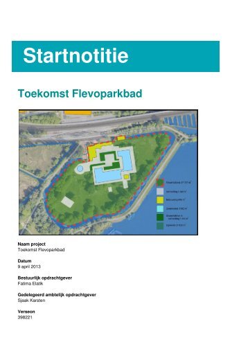 Startnotitie Toekomst Flevoparkbad - Stadsdeel Oost